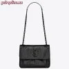 Replica YSL Fake Saint Laurent Medium Niki Bag In Black Crocodile Embossed Leather 11