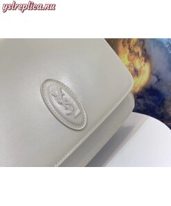 Replica YSL Fake Saint Laurent LE 61 Medium Saddle Bag In White Leather 2