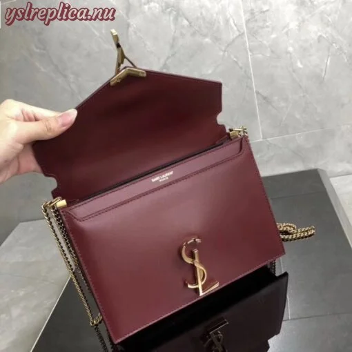 Replica YSL Fake Saint Laurent Bordeaux Cassandra Monogram Clasp Bag 4