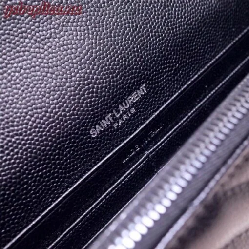 Replica YSL Fake Saint Laurent WOC Envelope Chain Wallet All Black 5