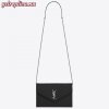 Replica YSL Fake Saint Laurent Compact Tri Fold Wallet In Noir Leather 9