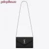Replica YSL Fake Saint Laurent Monogram Zip Around Wallet In Powder Grained Leather 10
