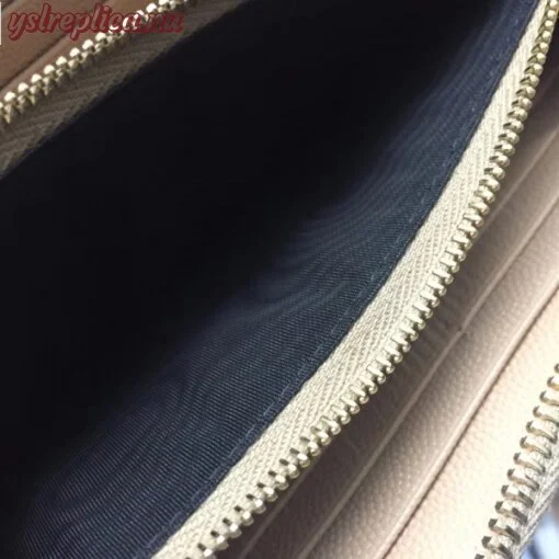 Replica YSL Fake Saint Laurent Monogram Zip Around Wallet In Powder Grained Leather 2