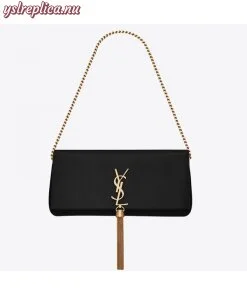 Replica YSL Fake Saint Laurent Kate 99 Shoulder Bag In Black Lambskin