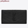 Replica YSL Fake Saint Laurent Large Monogram Flap Wallet In Red Grained Leather 10