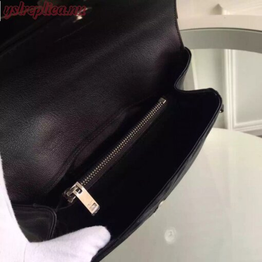 Replica YSL Fake Saint Laurent Medium College Bag In Black Goatskin Leather 6