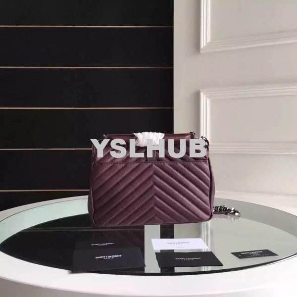 Replica YSL Fake Saint Laurent Medium College Bag In Bordeaux Goatskin Leather 2