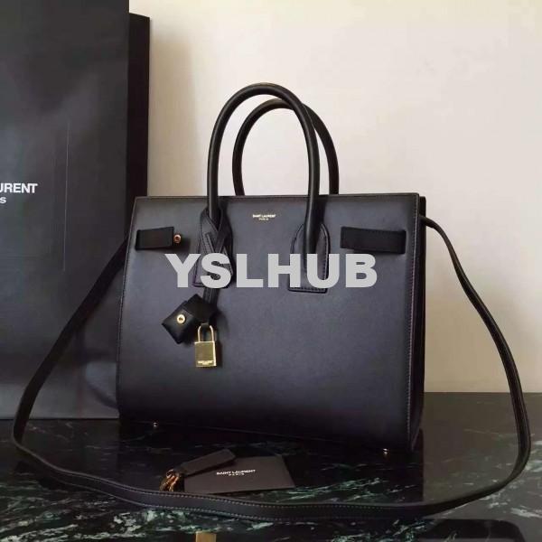 Replica YSL Fake Saint Laurent Small Sac De Jour Bag In Black Leather