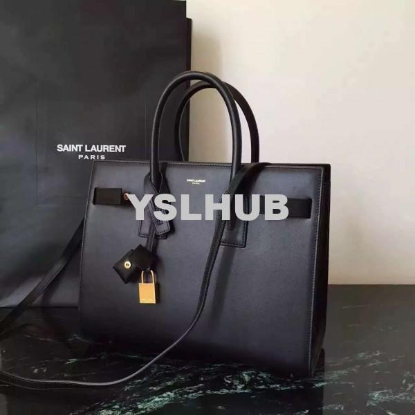 Replica YSL Fake Saint Laurent Small Sac De Jour Bag In Black Leather 2