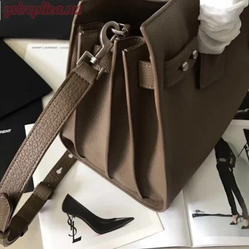 Replica YSL Fake Saint Laurent Small Sac de Jour Souple Bag In Taupe Grained Leather