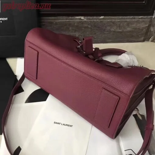 Replica YSL Fake Saint Laurent Small Sac de Jour Souple Bag In Ruby Grained Leather