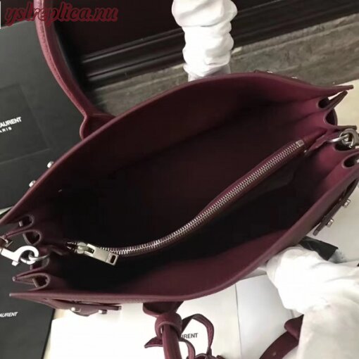 Replica YSL Fake Saint Laurent Small Sac de Jour Souple Bag In Ruby Grained Leather 6