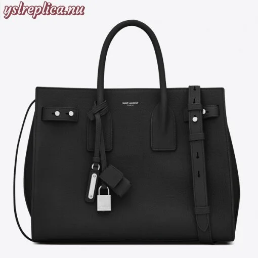 Replica YSL Fake Saint Laurent Small Sac de Jour Souple Bag In Black Grained Leather