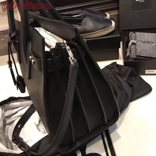 Replica YSL Fake Saint Laurent Small Sac de Jour Souple Bag In Black Grained Leather 4