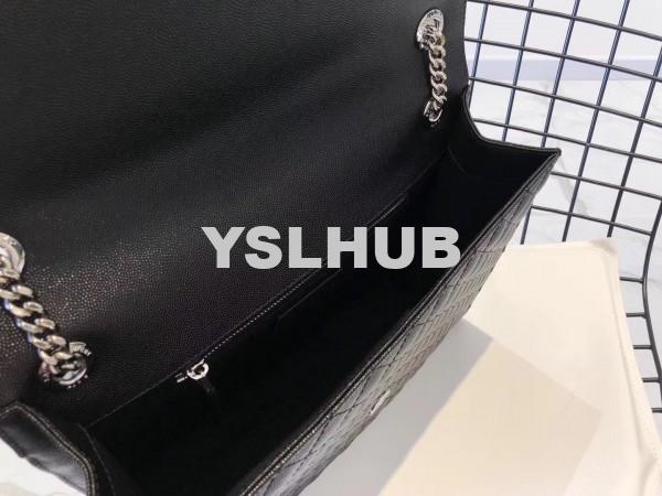 Replica YSL Fake Saint Laurent Envelope Large Bag In Noir Grained Leather 2