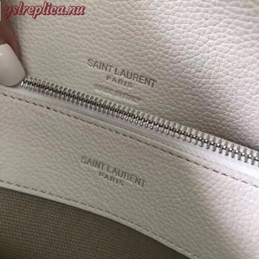 Replica YSL Fake Saint Laurent Baby Sac de Jour Souple Bag In White Grained Leather 4