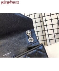 Replica YSL Fake Saint Laurent Medium Envelope Bag In Noir Grained Leather 2