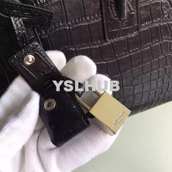 Replica YSL Fake Saint Laurent Small Sac De Jour Bag In Black Crocodile Leather 2