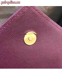 Replica YSL Fake Saint Laurent Medium Envelope Bag In Bordeaux Grained Leather 2