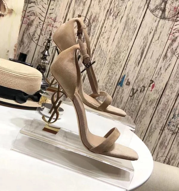 Replica YSL Fake Saint Laurent Opyum 110 Sandals In Beige Suede 6