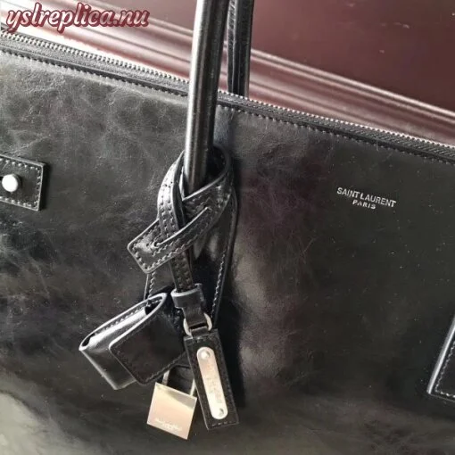 Replica YSL Fake Saint Laurent Sac De Jour Souple 36 Duffle Bag In Black Moroder Leather 8