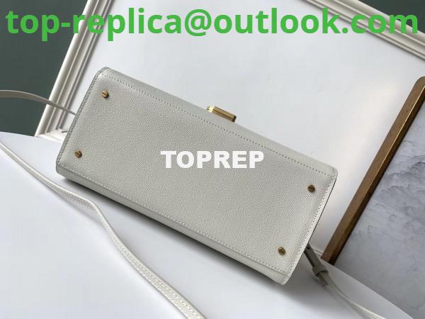 Replica YSL Fake Saint Laurent Cassandra Medium Bag In White Grained Leather 5 Replica YSL Fake Saint Laurent Cassandra Medium Bag In White Grained Leather 5