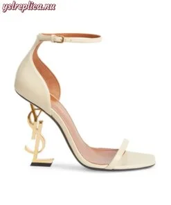 Replica YSL Saint Laurent Opyum Logo-Heel Leather Sandals