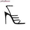 Replica YSL Saint Laurent Cassandra Strappy Leather Logo Sandals 5