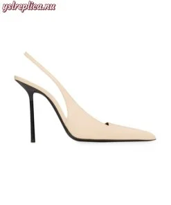 Replica YSL Saint Laurent Kiss Slingback Pumps in Shiny Leather