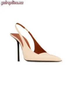 Replica YSL Saint Laurent Kiss Slingback Pumps in Shiny Leather 2