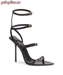 Replica YSL Saint Laurent Nuit Sandals In Lacquered Ayers 2