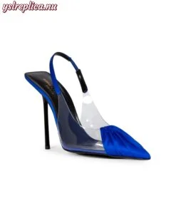 Replica YSL Saint Laurent Chica Slingback Pumps In Tpu And Satin Crepe 2