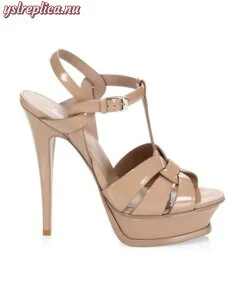 Replica YSL Saint Laurent Tribute 105MM Patent Leather Platform Sandals