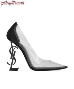 Replica YSL Saint Laurent Opyum Pumps In Tpu And Patent Leather With Black Heel
