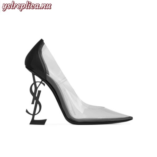 Replica YSL Saint Laurent Opyum Pumps In Tpu And Patent Leather With Black Heel