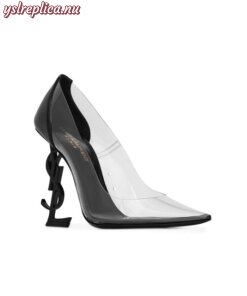 Replica YSL Saint Laurent Opyum Pumps In Tpu And Patent Leather With Black Heel 2