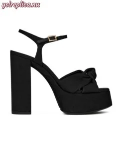 Replica YSL Saint Laurent Bianca Platform Sandals In Ottoman Fabric