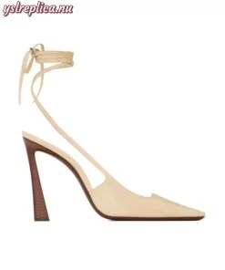 Replica YSL Saint Laurent Blade Slingback Pumps in Shiny Leather