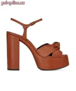 Replica YSL Saint Laurent Bianca Platform Sandals in Smooth Leather