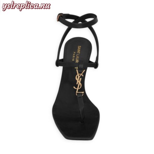 Replica YSL Saint Laurent Cassandra Sandals in Smooth Leather with Monogram 4