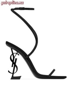 Replica YSL Saint Laurent Opyum Sandals in Crepe Satin and Rhinestones