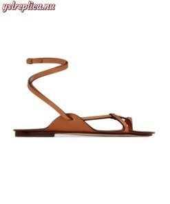 Replica YSL Saint Laurent Isla Flat Sandals in Smooth Leather