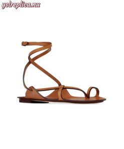 Replica YSL Saint Laurent Isla Flat Sandals in Smooth Leather 2