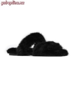 Replica YSL Saint Laurent Bleach Mules In Animal-free Fur 2
