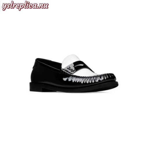 Replica YSL Saint Laurent Le Loafer Monogram Penny Slippers in Patent Leather 2