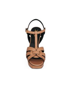 Replica YSL Saint Laurent Tribute Platform Sandals in Vegetable-tanned Leather 2