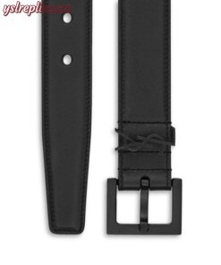 Replica YSL Saint Laurent Monogram Leather Belt 2