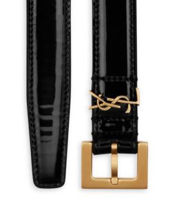 Replica YSL Saint Laurent Monogram Skinny Patent Leather Belt 2
