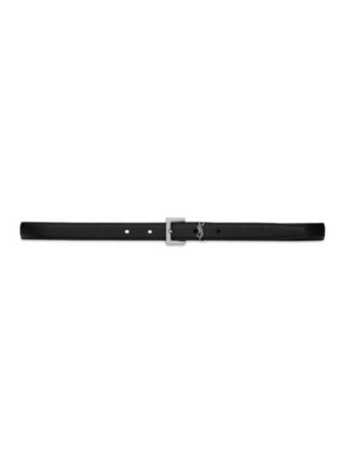 Replica YSL Saint Laurent Cassandre Thin Belt With Square Buckle In Grained Leather