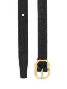 Replica YSL Saint Laurent Frame Buckle Thin Belt in Smooth Leather 2